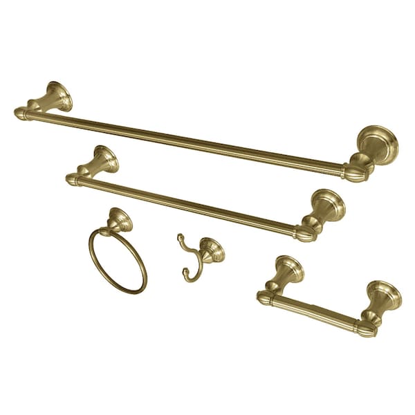 Kingston Brass BAHK2612478BB 5-Piece Bathroom Accessory Set, Brushed Brass BAHK2612478BB - main